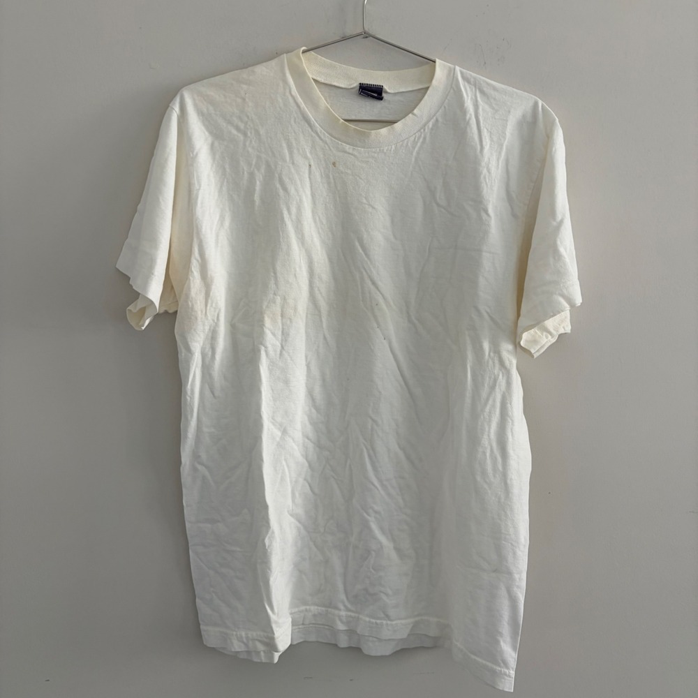 Vintage BVD Blank T Shirt Mens XL White Single Stitch Cotton Made in USA